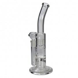 Glass Bong Fritte drum Percolator Black Leaf