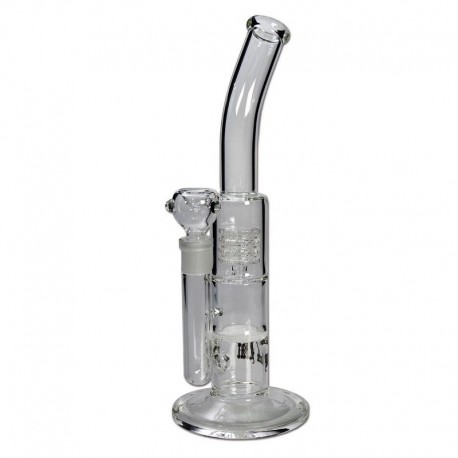 Glass Bong Fritte drum Percolator Black Leaf