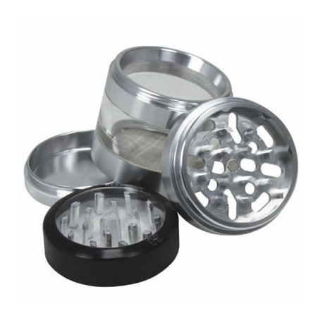 Grinder pollinisateur 4 pièces 56 mm transparent avec fenêtre Kannastor