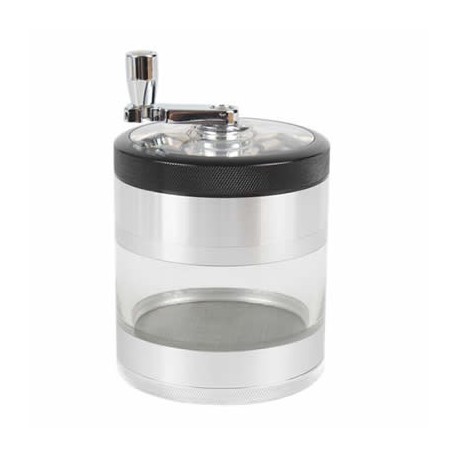 Grinder pollinisateur 64 mm transparent avec manivelle Kannastor