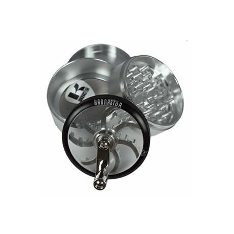 Grinder pollinisateur 4 pièces 76 mm avec manivelle et fenêtre Kannastor