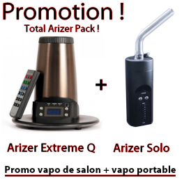Promo Arizer Extreme Q + Arizer Solo (Vapo de salon + vapo portable) - docteur-vaporisateur.com