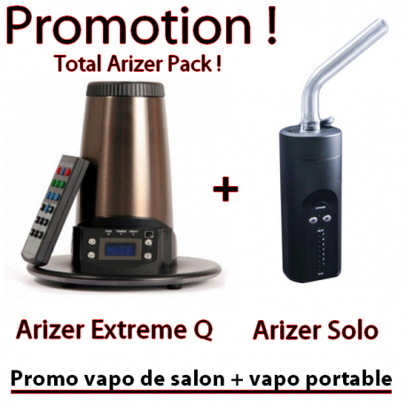 Promo Arizer Extreme Q + Arizer Solo (Vapo de salon + vapo portable)
