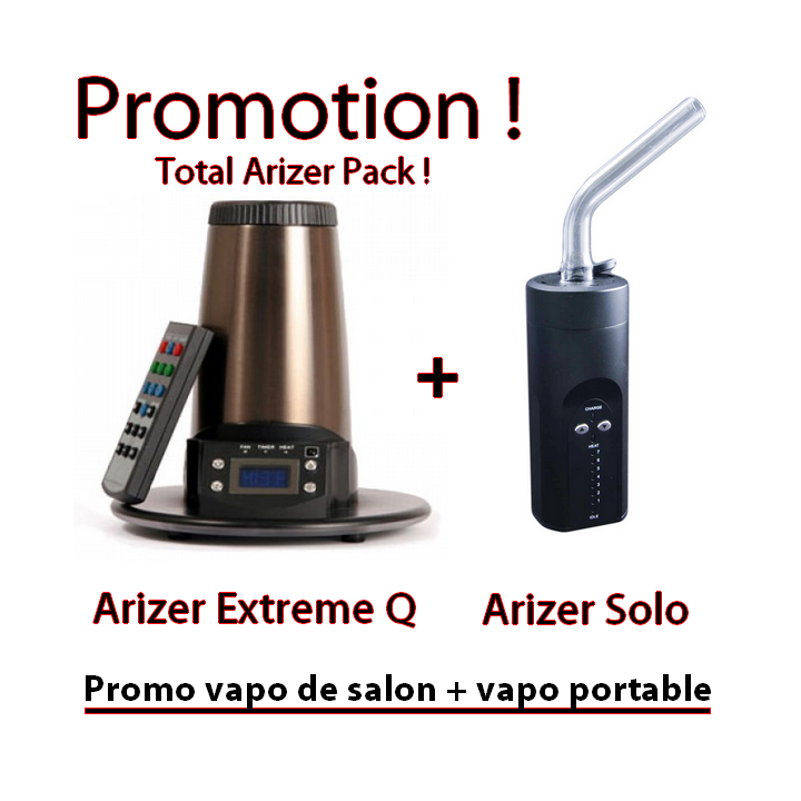 Promo Arizer Extreme Q + Arizer Solo (Vapo de salon + vapo portable) - docteur-vaporisateur.com
