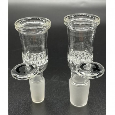 QaromaShop Dimpled Adapter Short Glass Bowl (14/18mm)