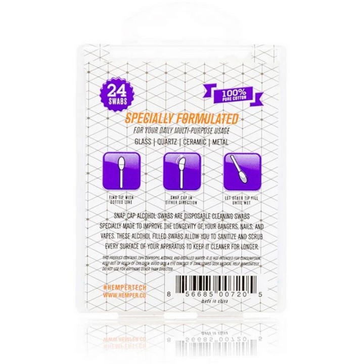 Snap Cap Alcohol Swabs - Hemper Tech
