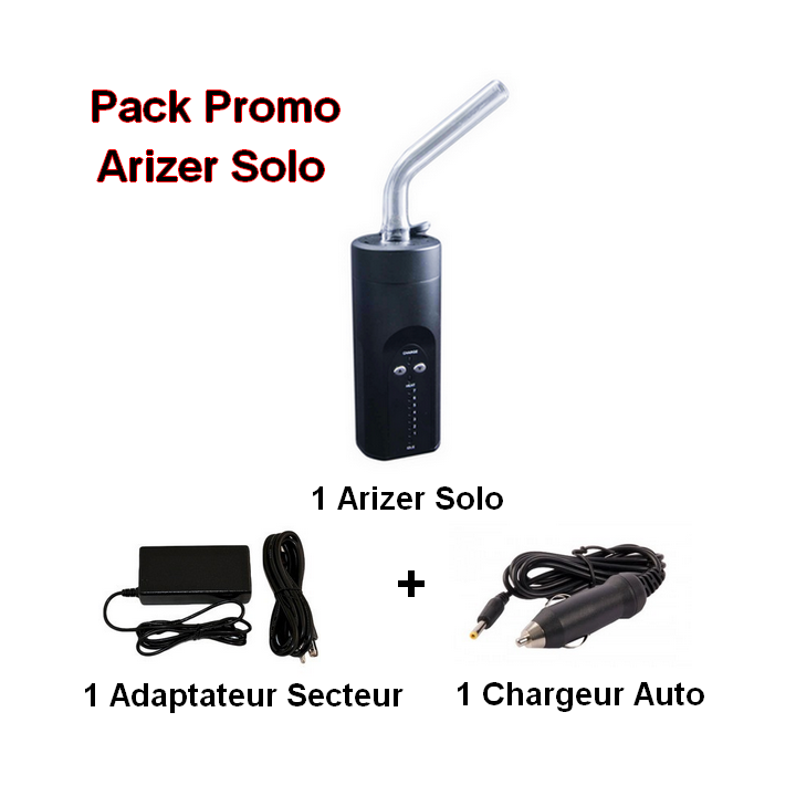 Pack Arizer Solo + Adapatateur secteur et Chargeur Auto - docteur-vaporisateur.com
