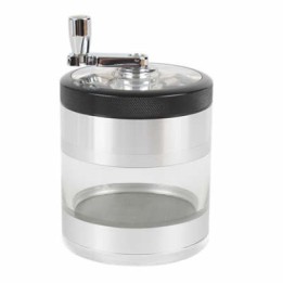 Grinder pollinisateur 64 mm transparent avec manivelle - Kannastor - docteur-vaporisateur.com