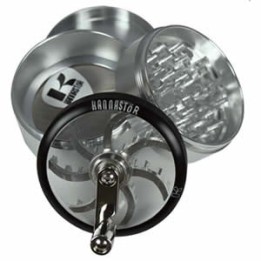 Grinder pollinisateur 4 pièces 76 mm avec manivelle et fenêtre - Kannastor - docteur-vaporisateur.com