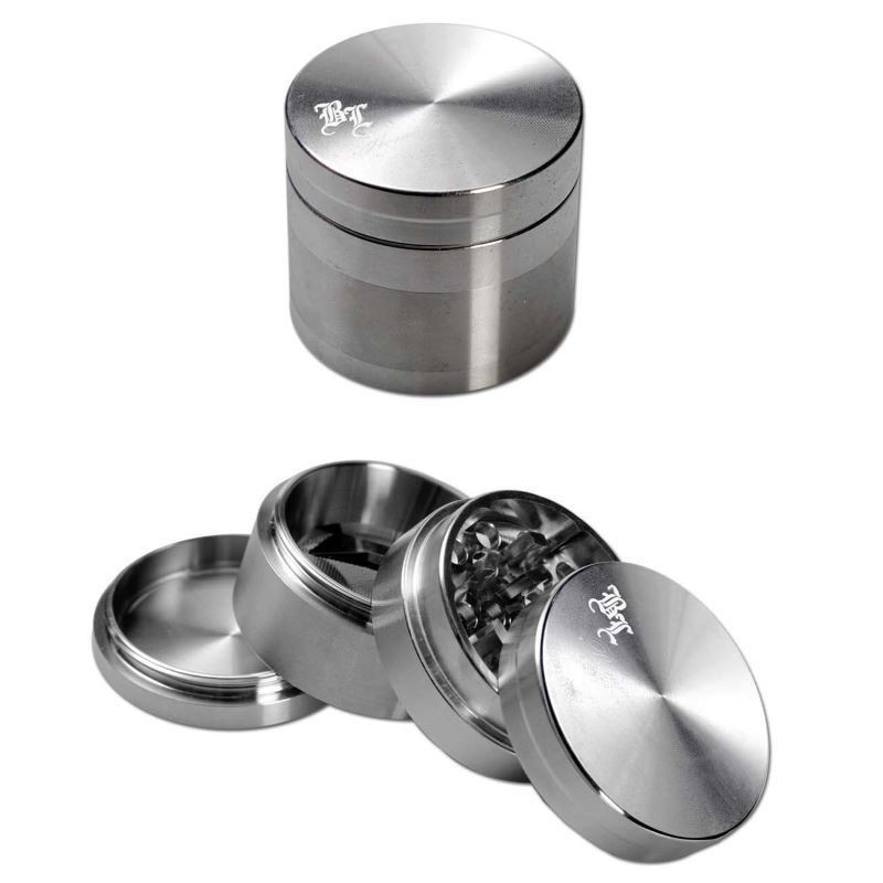 Steely Dan Stainless Steel Grinder 4 parts 38mm - Black Leaf