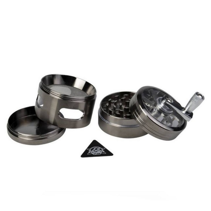 Grinder 4 pièces Alu 60mm pollinisateur et manivelle