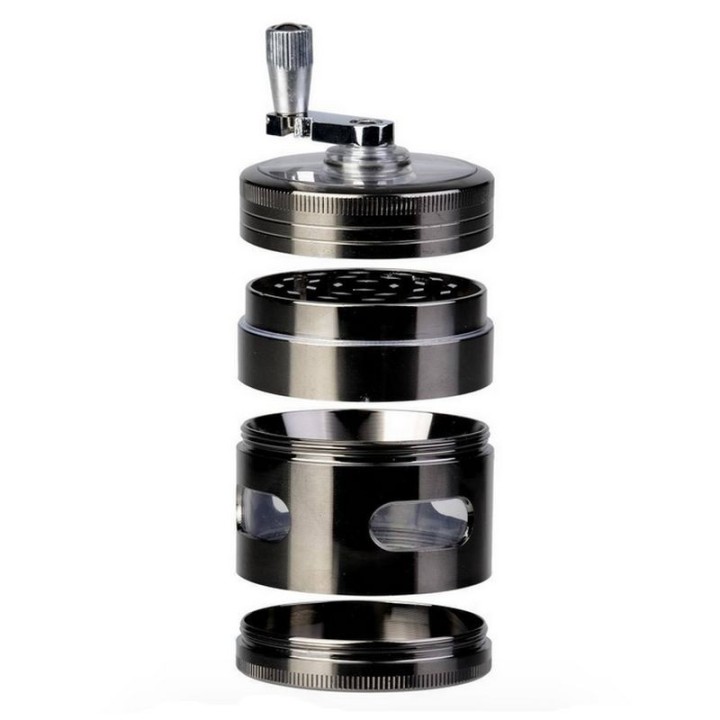 Grinder 4 pièces Alu 60mm pollinisateur et manivelle