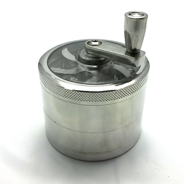 Grinder 4 pièces Alu 60mm pollinisateur et manivelle