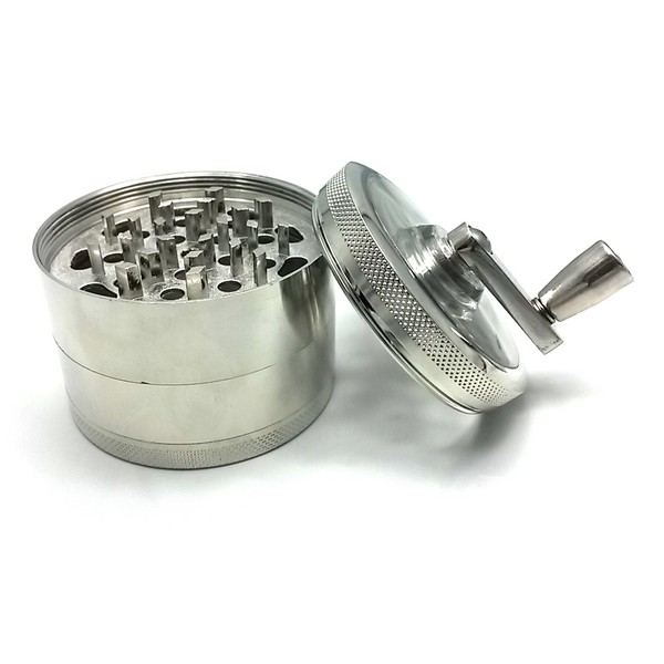 Grinder 4 pièces Alu 60mm pollinisateur et manivelle