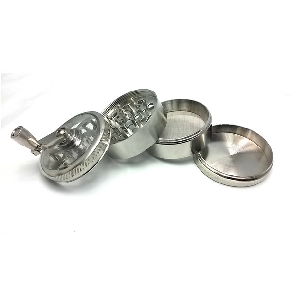 Grinder 4 pièces Alu 60mm pollinisateur et manivelle