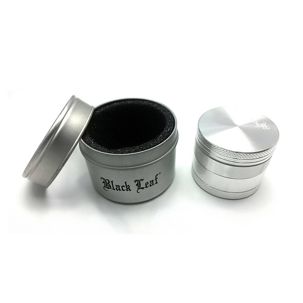 Grinder Black Leaf 4 pièces 40mm pollinisateur (pollen) - docteur-vaporisateur.com