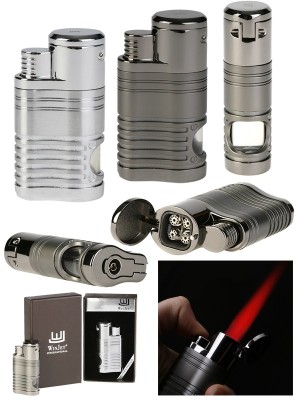 Briquet chalumeau rechargeable 4 flammes rouges winJet - Docteur-Vaporisateur.com